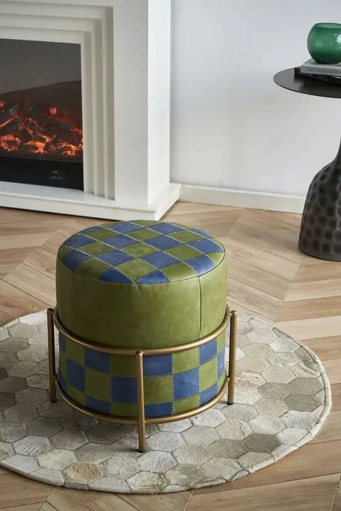 Gorgeous Round Plaid Ottomans: To Make Your Room Pop