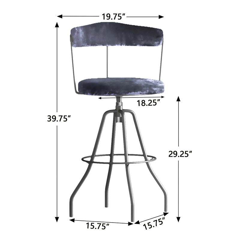 Black#way2furn-faux-fur-iron-frame-swivel-bar-stool-226-bar-area